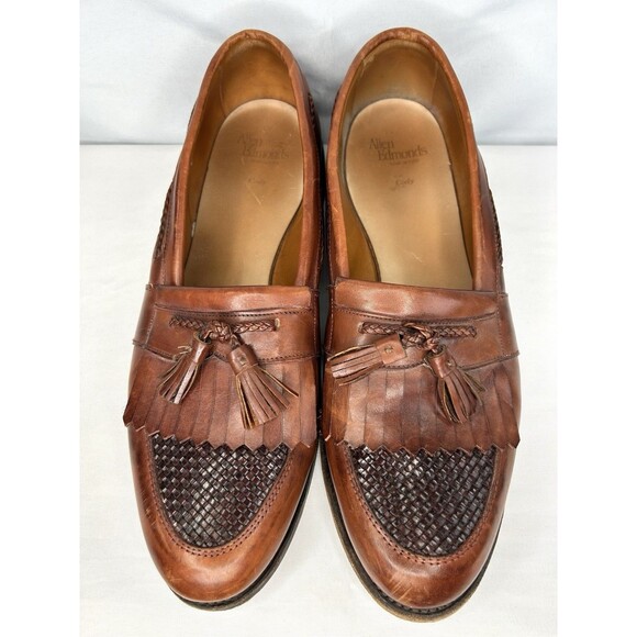 Allen Edmonds Cody Loafers Men's 13 D Brown Leather Tassel Kiltie Slip On Shoes - Picture 3 of 10
